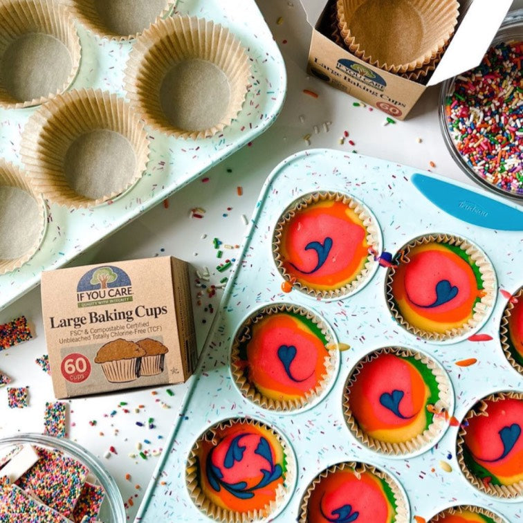 Compostable Paper Baking Cups, Natural Cupcake Liners - Go-Compost Baking  Cups Paper